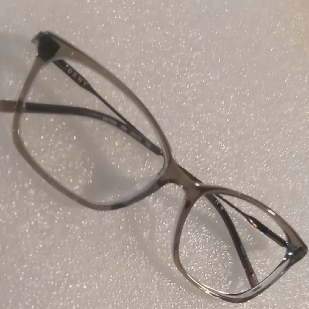 DKNY Classic Gun Metal & Grey Rx Eyeglasses Frames Only. Designer